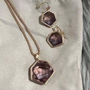 Kendra Scott Elegant Rose Gold and Purple Jewelry Set